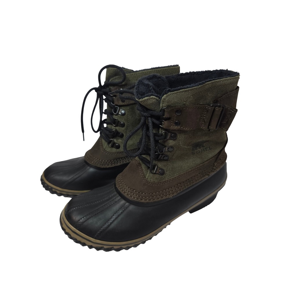 Sorel Slimpack Riding Tall II Boots W's 8 Peat Moss Black Waterproof NL2155 Warm
